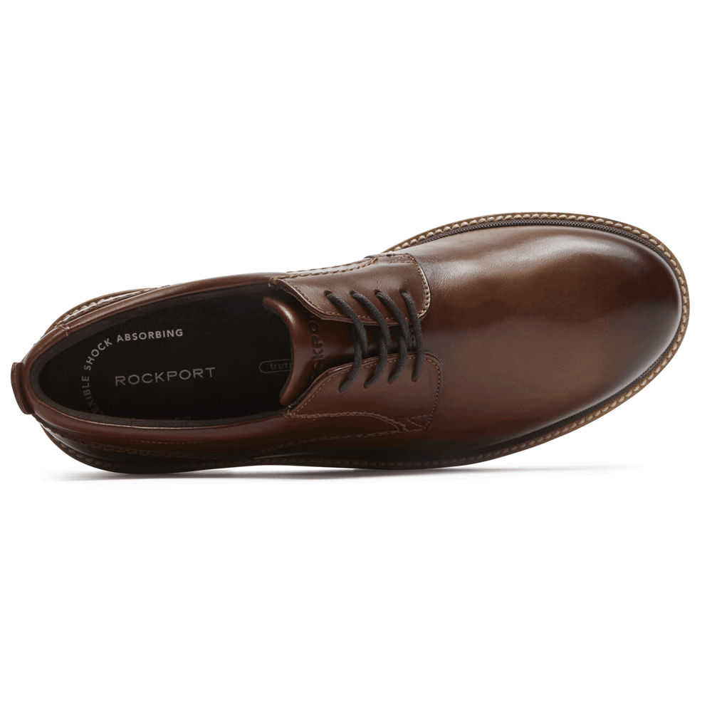 Oxfords Rockport Homem Marrom Escuro - Marshall Plain Toe - 26834VGTS